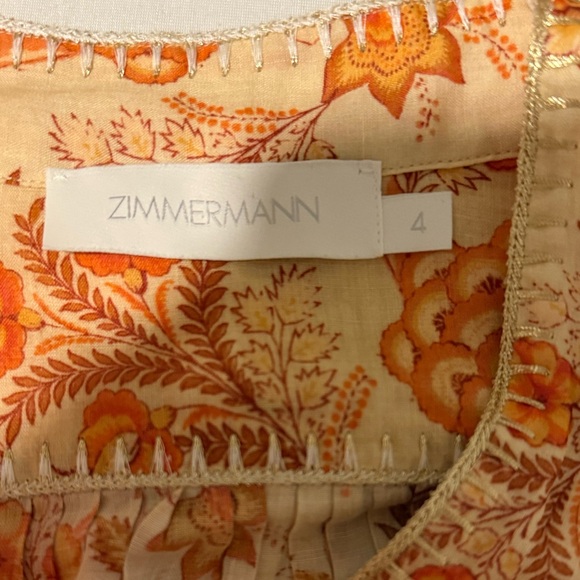 ZIMMERMANN Junie gathered embellished floral-print ramie blouse - Picture 8 of 8